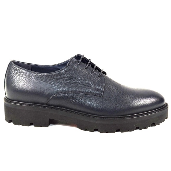 ALBERTO CICCIOLI ?? MEN\'S NAVY BLUE SOFT LEATHER COMFORT OXFORD SHOES